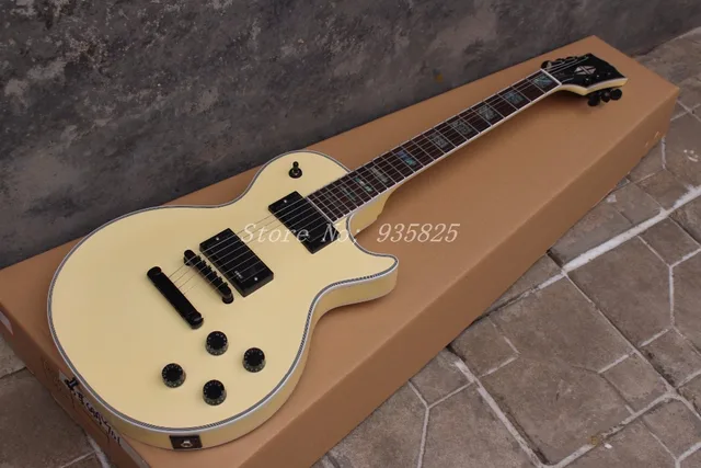 Cheap 2016 line up G custom shop LP supreme Randy Rhoads electric guitar,cream top,EMG pickups black hardware,Free shipping