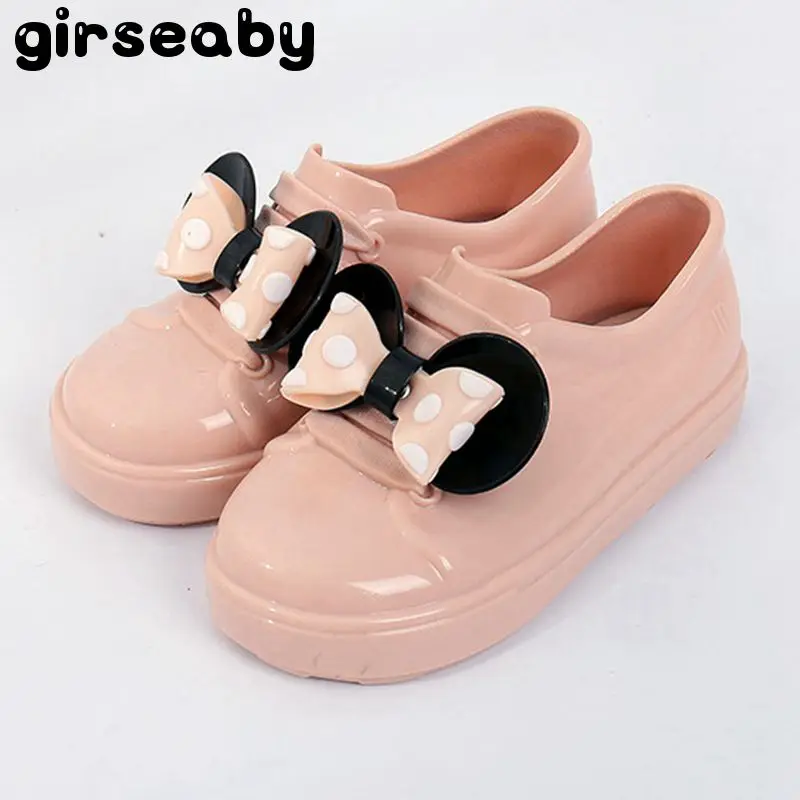 

Girseaby Girl sandals New Bowknot Casual Girl Single Shoes Candy Fruit Jelly Shoes Waterproof Princess Sandals rainboot L149