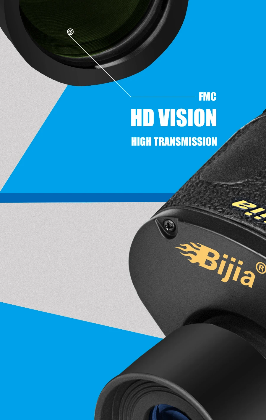 BIJIA бинокль 10X50 HD Vision широкоугольный Призма складной бинокль открытый профессиональный охотничий телескоп для путешествий концерта