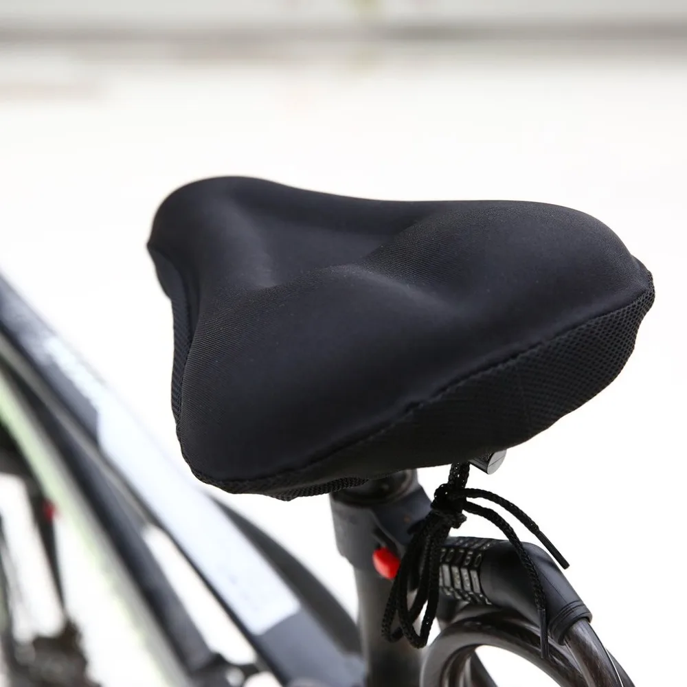 

TSAI Cycling Silicone Bicycle Saddle Pad MTB Bike Soft Seat Case Road Thickened Silica Gel Cushion Seat Cover Pad For Bike