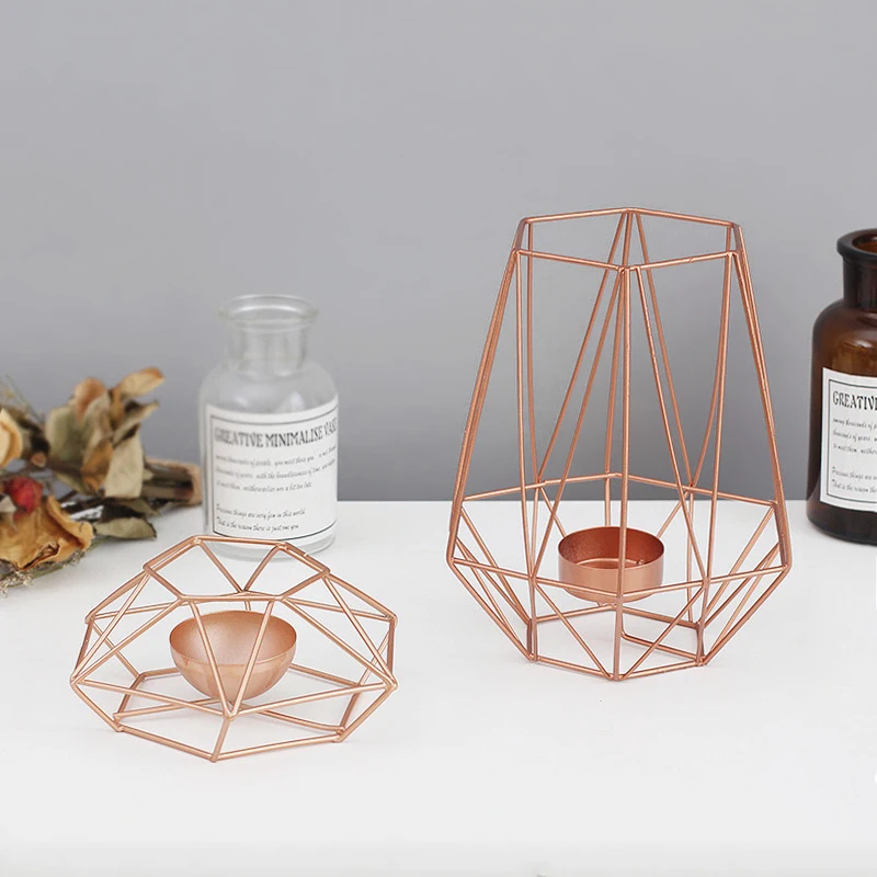 

Nordic ins geometric iron candlestick creative modern minimalist home bedroom decorations ornaments shooting props