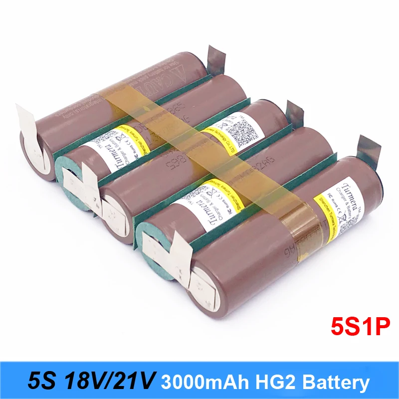 

Battery pack 18650 hg2 3000mAh 20amps for 18v screwdriver battery weld soldering strip 5s 18v battery pack (customize) Turmera