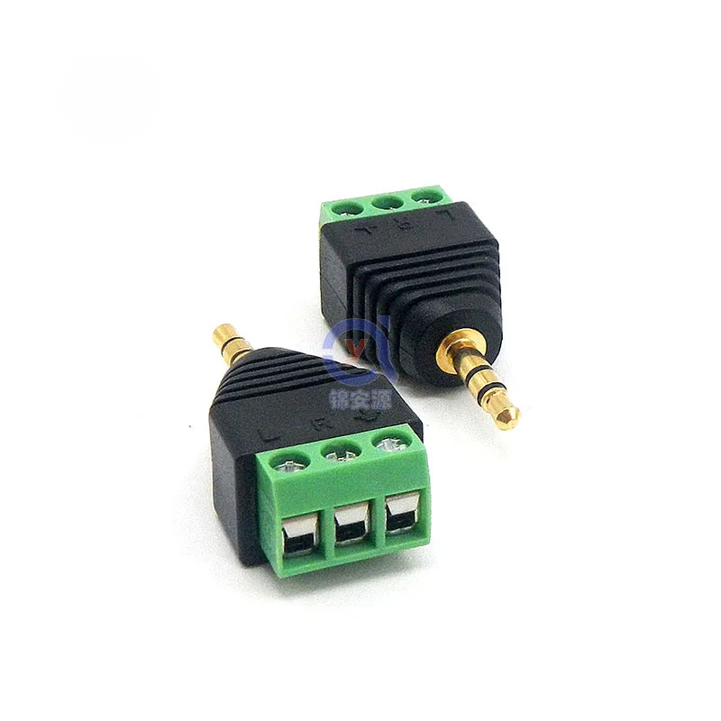 100pcs Jack 3 5mm Stereo Plug Connector Male Back end Screw Wiring Audio Headphone Plug Free Solder Joint Three Sections
