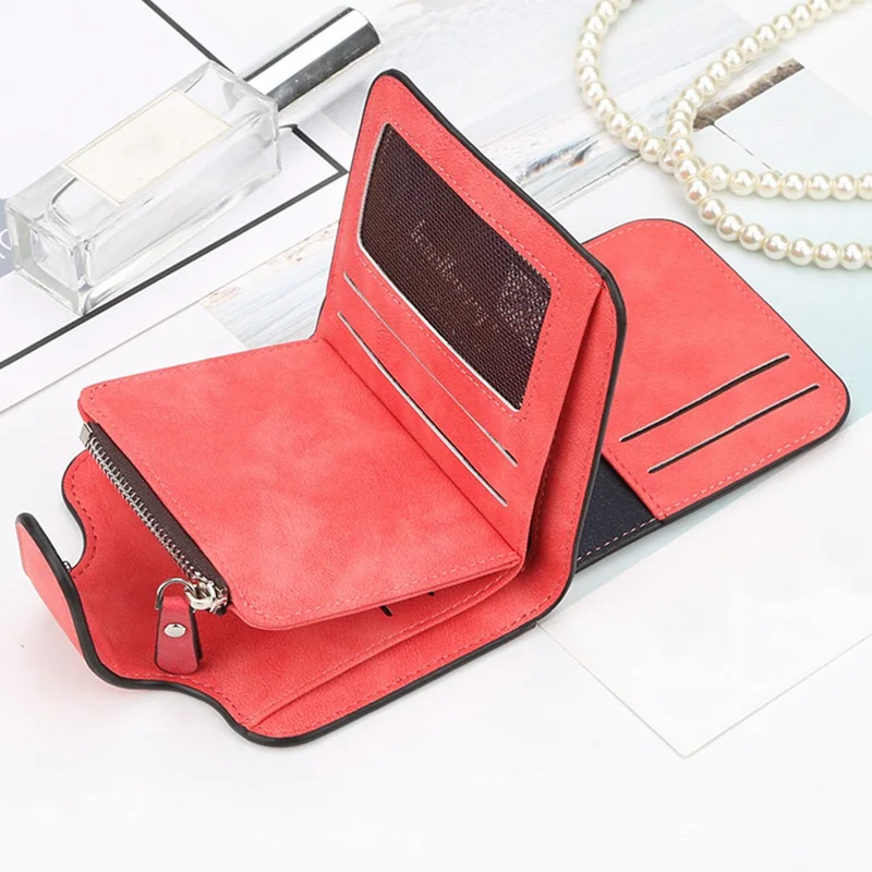 

Fashion Women Girls ID Credit Card Holder Coin Purse Wallet Change Pockets Short Wallet Pu Leather