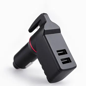 

Multifunctional Car Mounted USB Charger Spring Loaded Window Breaker Punch Safety Belt Cutter Emergency Escape Tool