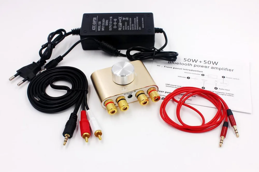

50W X2 F900 Bluetooth Receiver Digital power Audio Amplifier Hifi Stereo Power AMP With Power Adapter