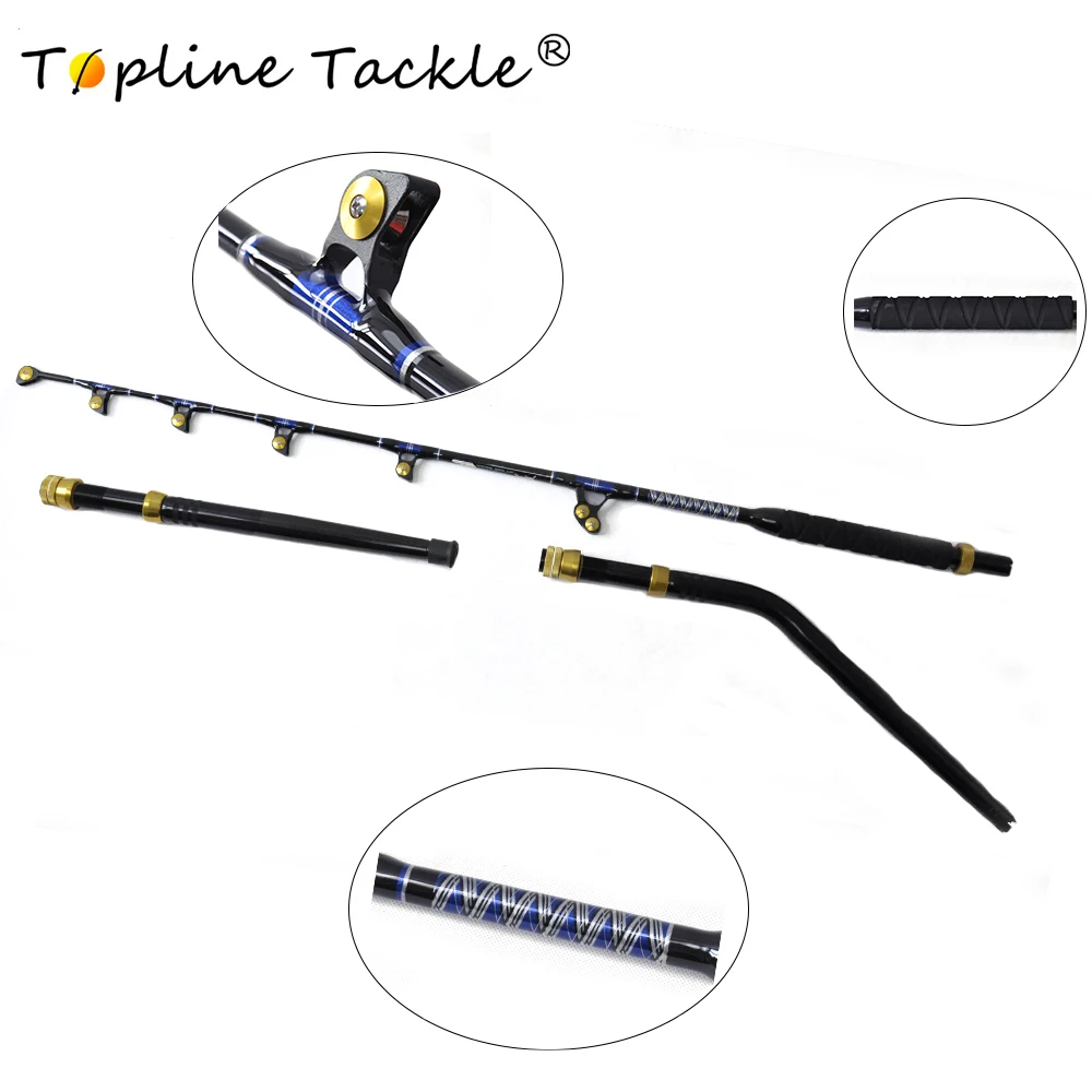 

TopLine Tackle BlueSpear 80lbs 6'6''Fishing Trolling Rod Alu Butt Trolling RodStraight Butt Rod and bent butt trolling rod