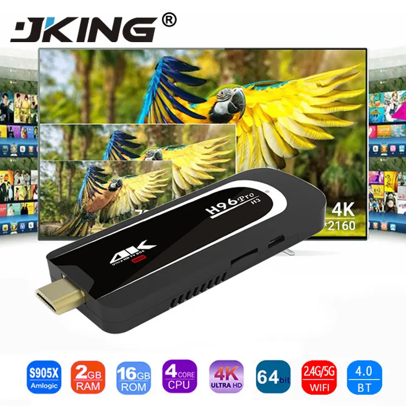

H96 Pro 4K Tv Stick Android 7.1 OS Amlogic S905X Quad Core 2G 16G Mini PC 2.4G 5G Wifi BT4.0 1080P HD Miracast TV dongle H96Pro