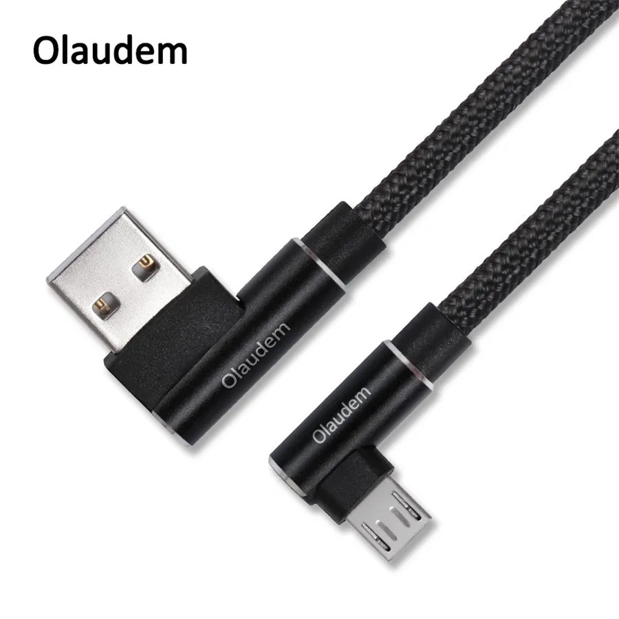 Olaudem 90 градусов кабель USB Micro 1 м быстрой зарядки для данные андроида мобильного