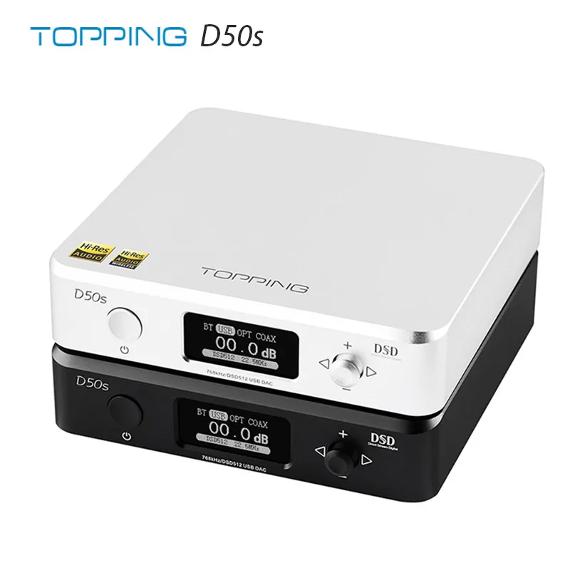 

TOPPING D50s ES9038Q2M*2 DAC Bluetooth 5.0 LDAC D50 DSD512 32Bit/768kHz Hi-Res Audio HIFI Decoder