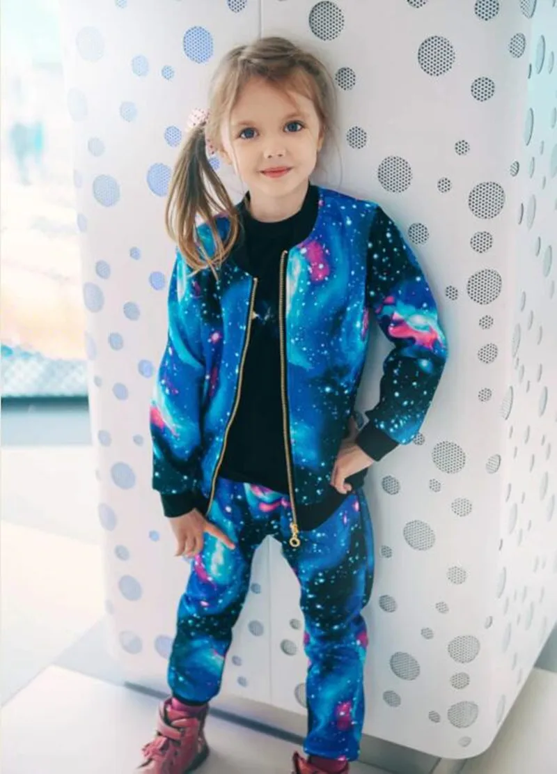 2019 Autumn Girls Clothing Sets Children Tracksuit Fashion Zipper Coat And Pant Set Kids Clothes Set Carnival Girl Sports Suit  (5)