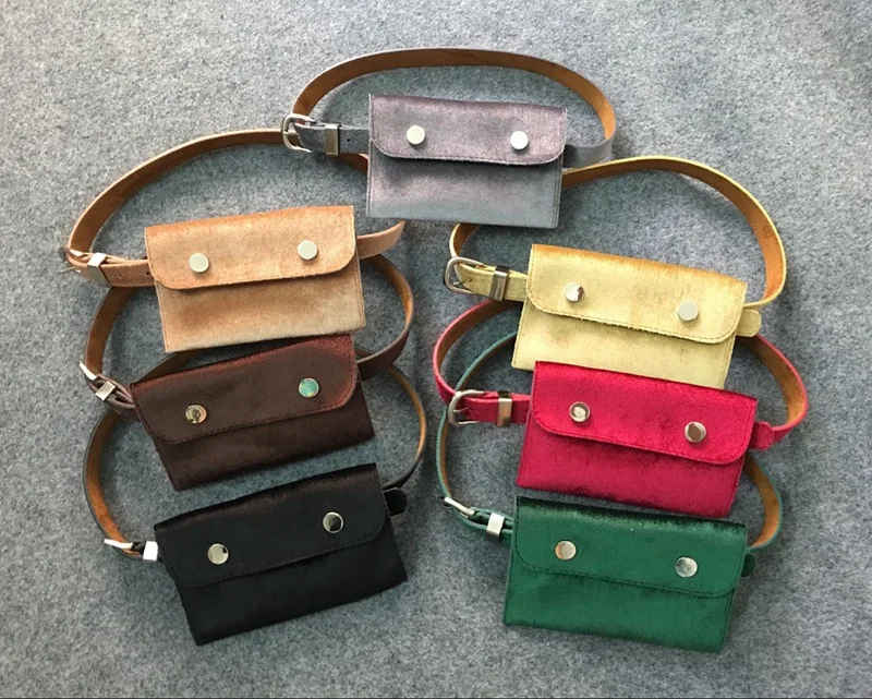 Brand Fashion Velvet Women Waist Bag Belt Female Money Phone Waist Packs Fanny Pack for Women Waistbag Leather Bum Pouch