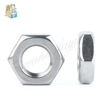 

100pcs/lot DIN439 Stainless steel thin hex nut jam nuts M2 M2.5 M3 M4 M5 M6