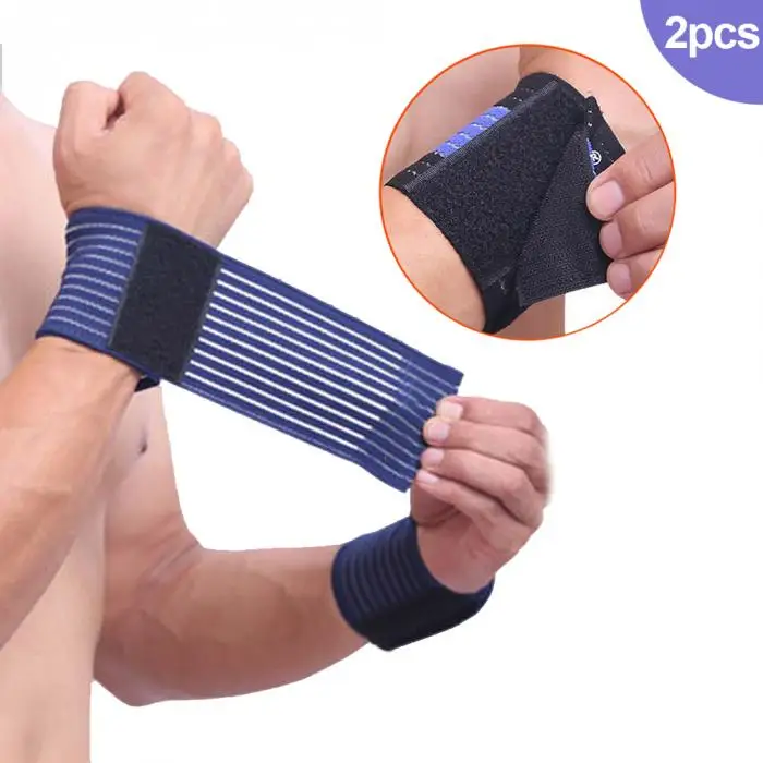 N 2 Pcs Weight Lifting Sports Wristband Gym 1Pair Fitness Wrist Wraps Bandage Training Brace Safety Hands Bands shop-Ho