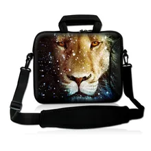 Сумка для переноски ноутбука с изображением лица льва 10 дюймов, чехол с боковым карманом+ плечевым ремнем для ноутбука 9,7-10,2 дюймов, планшетного ПК