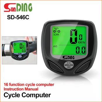 

Sunding Cycling Computer Wireless Stopwatch Bicycle Speedometer Waterproof Stopwatch Bike Cycling Digital Odometer LCD Backlight