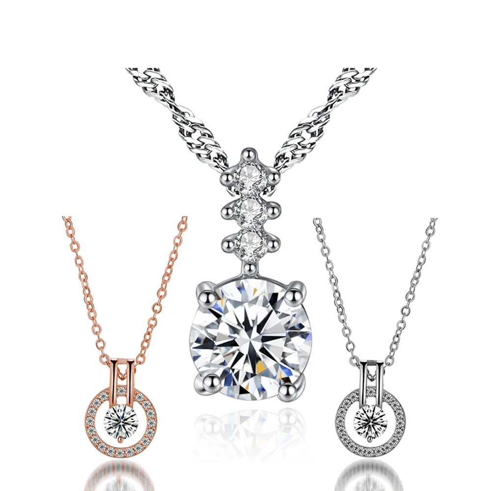 

New Fashion Shiny Zircon Pendant Necklace For Women Fashion Elegant Crystal Star Zircon Necklace Silver Chain Womens Jewellery