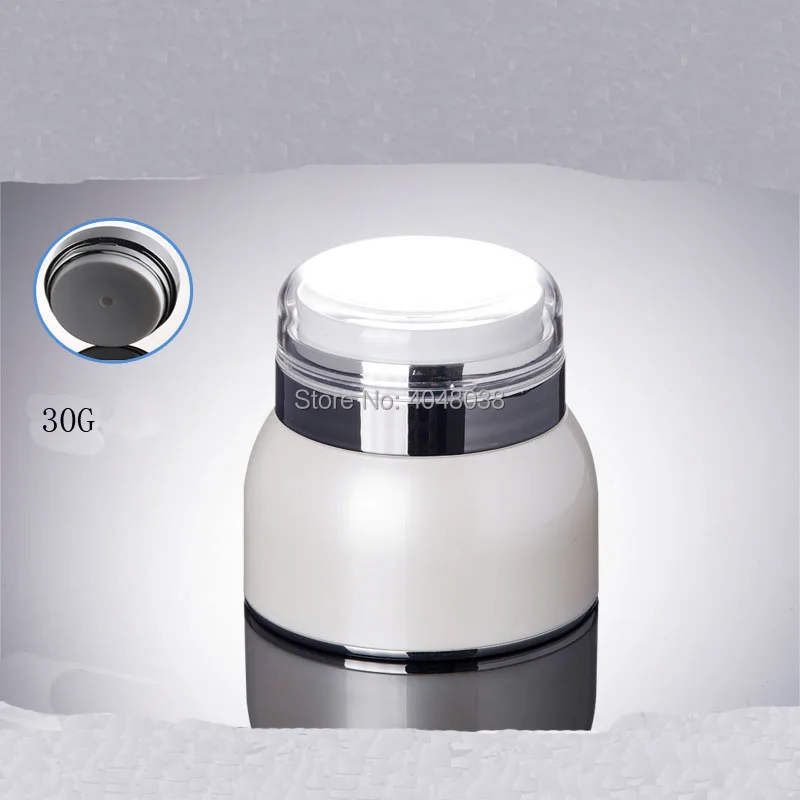 Facial Cream Jar 30G 50G Empty Vacuum Flask Thickened Transparent Cap Press Pump Rotate Bottle Cosmetic Container Eyecream Jar (2)