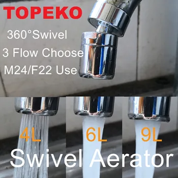 

Free Shipping-3 Flow Water Saving Swivel Aerator(TP-A08)-M24/F22 Thread-30%-70% Money Saving