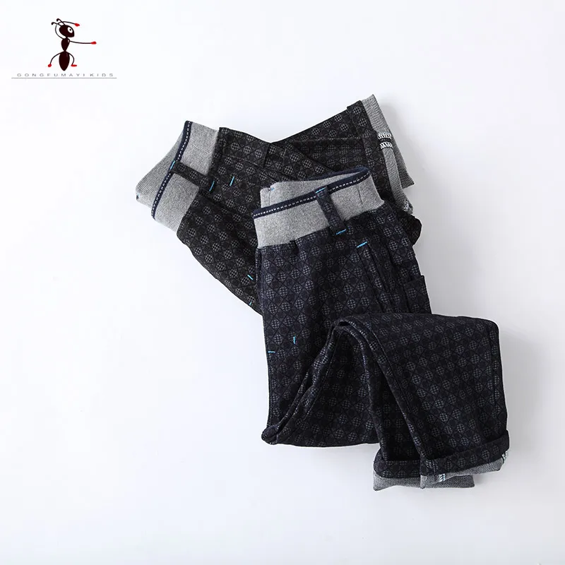 Длинные Хлопковые Штаны с принтом для мальчиков размеры 4T 5T 6T 7T 8T 9T 10T 73425|pants for
