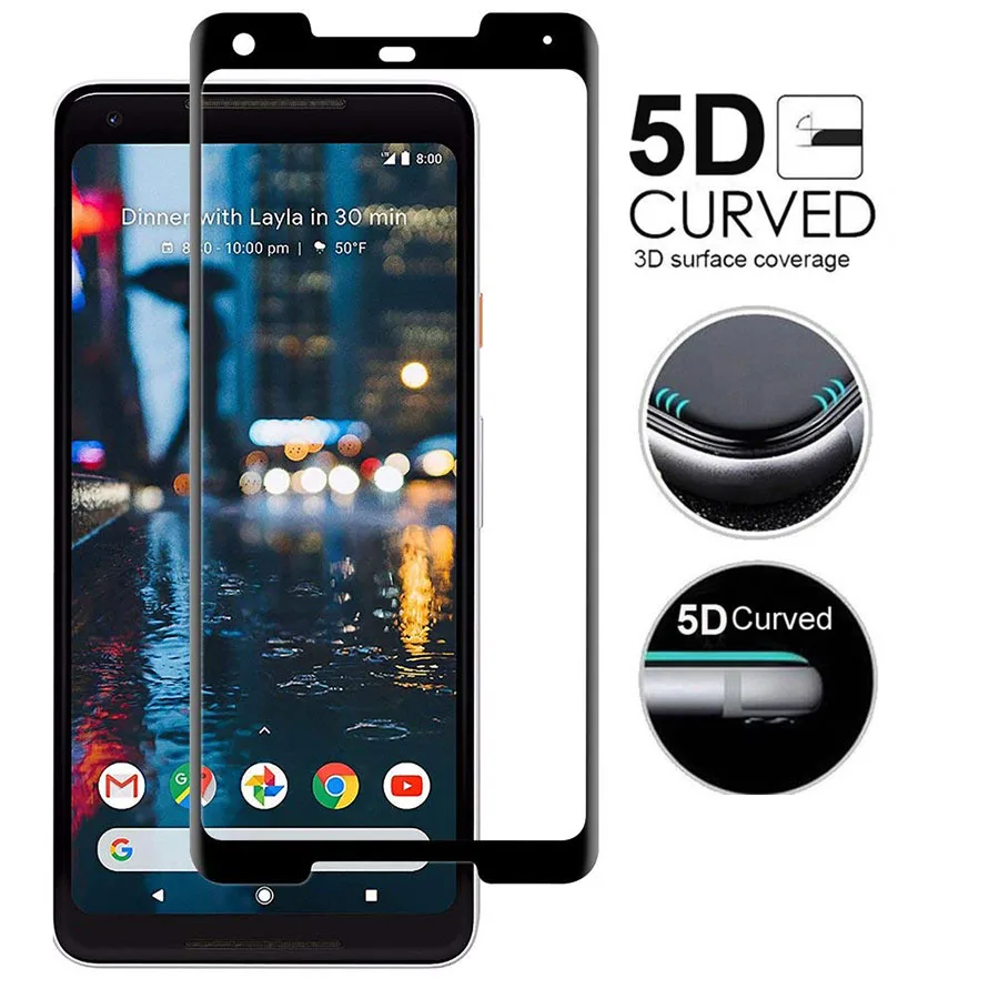 

5D Curved Oleophobic Tempered Glass for Google Pixel 2XL 3 XL 9H Full Screen Protector For Google 3 XL Protective glass film XL3