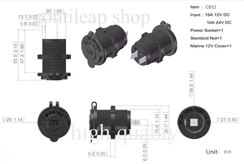 IZTOSS 12 V 24 V водонепроницаемый автомобильный мотоцикл Прикуриватель разъем питания