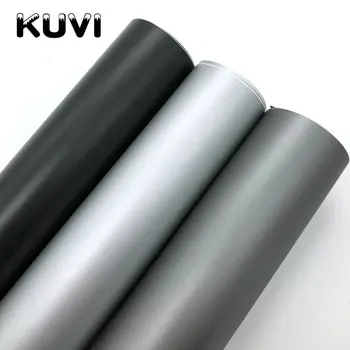 

152CMX30CMMatte Silver Grey Black Vinyl Car Wrap Car Motorcycle Scooter DIY Styling Adhesive Film Sheet With Air Bubble Stickers