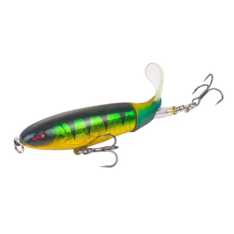 

1pcs Whopper Popper 10cm/13.2g Topwater Fishing Lure Artificial Bait Hard Plopper Soft Rotating Tail Fishing Tackle Geer Pesca