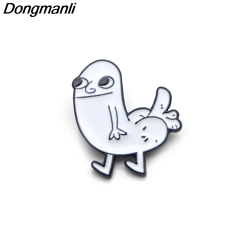 Забавные металлические эмалевые булавки и броши P3360 Dongmanli dickприклада для женщин
