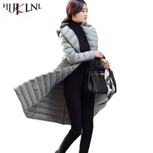 HIJKLNL зима длинный пуховик Для женщин 90% куртка на гусином пуху Для женщин парки Плюс Размеры с капюшоном пальто Femininos HB196