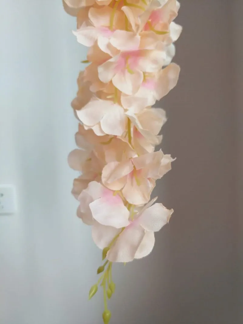 champagne pink Новое поступление, искусственная Гортензия, Цветочная лоза 34 см, висячая Вистерия, ремесло для свадебного украшения, Доступно 15 цветов - Цвет: champagne pink