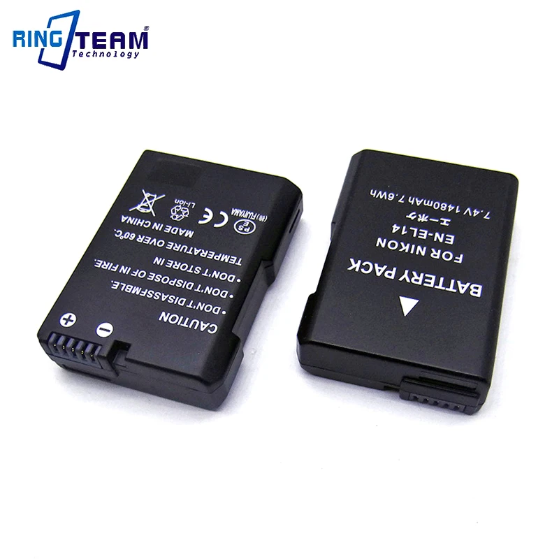 

2Pcs/Lot EN-EL14 ENEL14 Battery for Nikon Coolpix P7800 P7700 P7100 P7000 D5500 D5300 D5200 D3200 D3300 D5100 DSLR Cameras