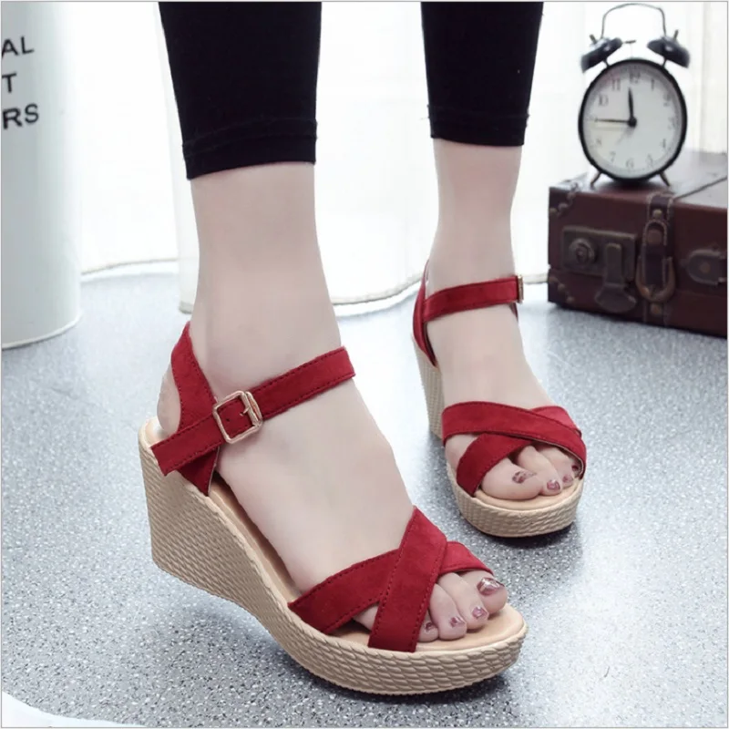 

QICIUS Fashion Women Gladiator Sandals Ankle Strap Party Summer Shoes Sandals Platform Shoes Cross-tied Wedge Woman Sandals