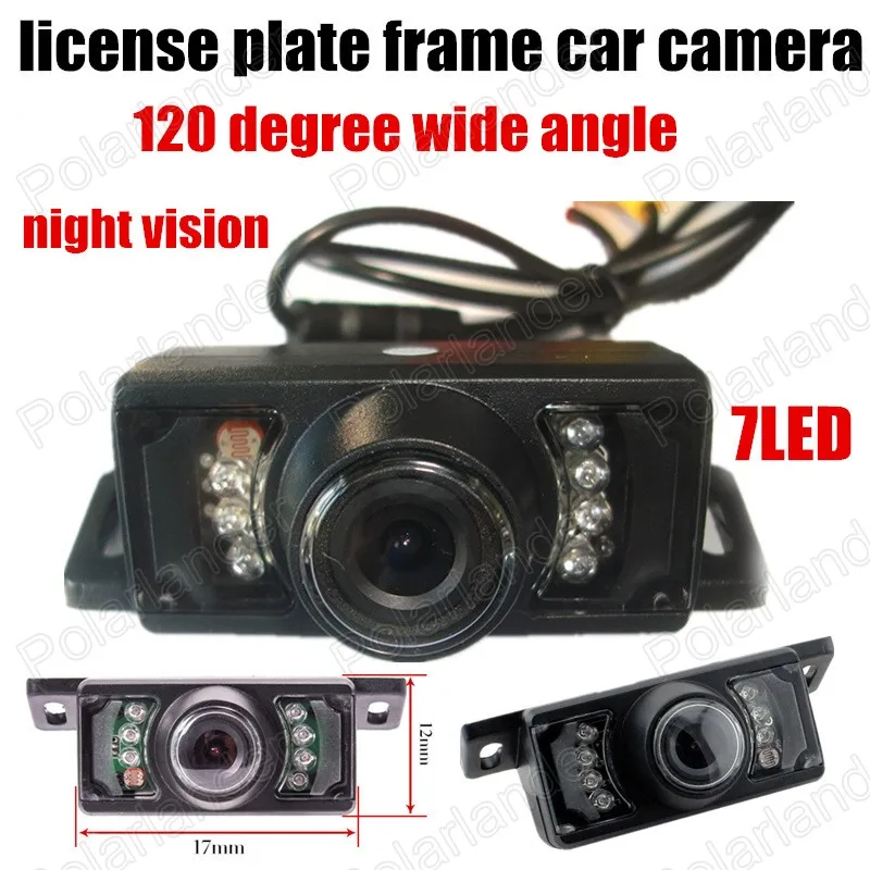 Short License Plate Frame Camera Universal IR Night Vision 7LED car