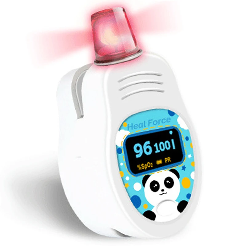 

Threshold Alarm OLED Dual Color Display Pediatric Oximeter Children Use Cute Panda Design SPO2 Blood Oxygen Saturation Monitor