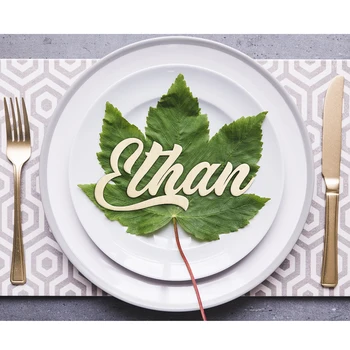 

10pcs Wooden Laser Cut Names Wedding Table Place Name Cards For Guests Wedding Party Table Decoration Settings Name Tags