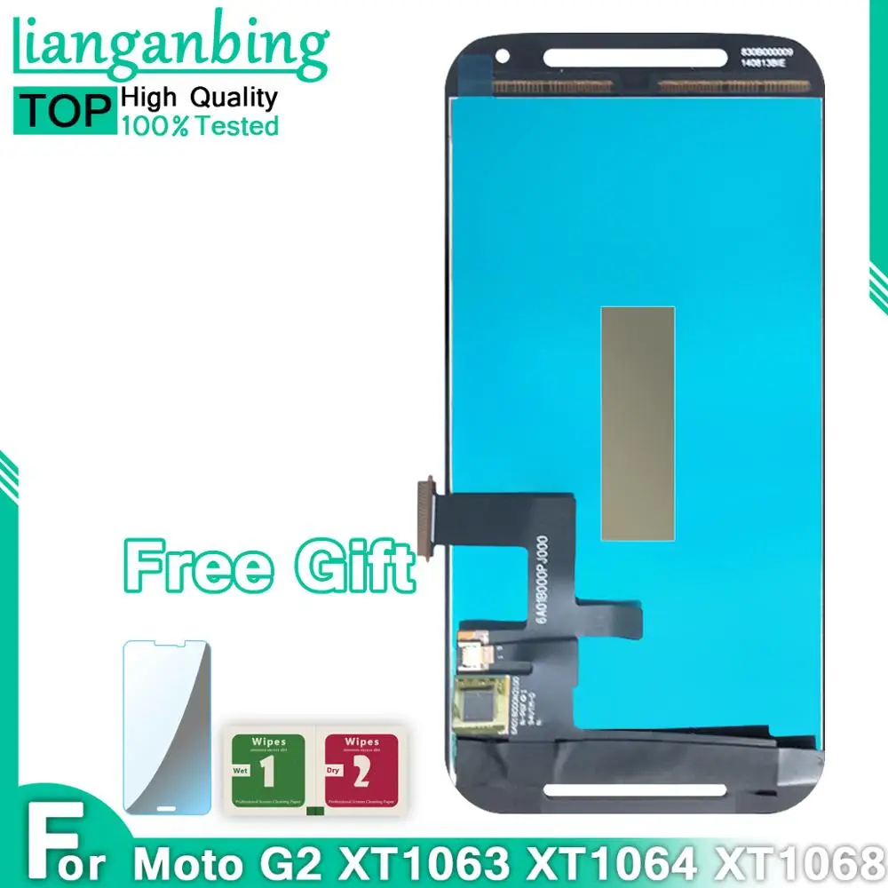 100% Tested Working LCD For Moto G2 Display Touch Screen Digitizer Assembly Motorola XT1068 Replacement Parts | Мобильные телефоны