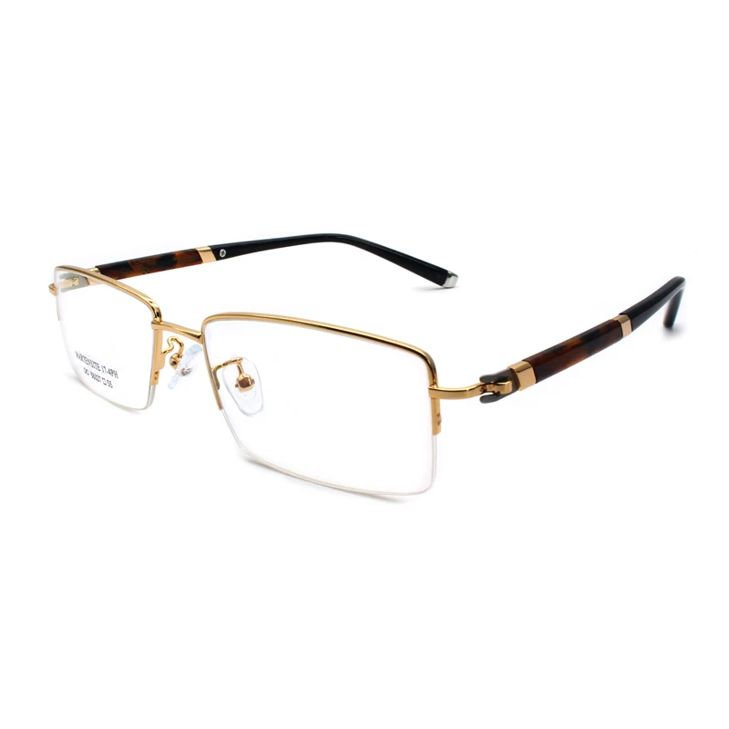 

HOTOCHKI Fashion Optical Glasses Frame Half Rimless Men Alloy Front Rim Frame Prescription Male Metal Semi-Rimless Spectacles