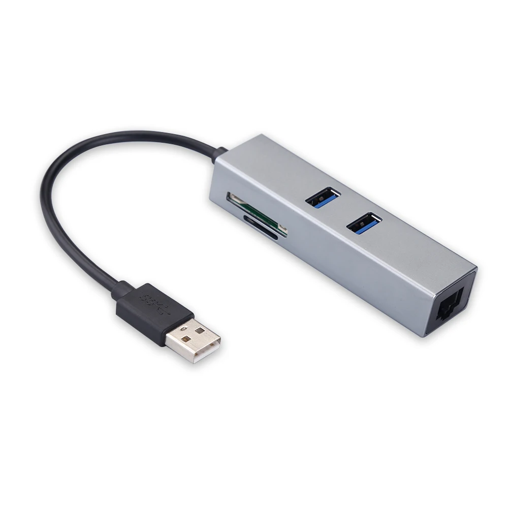 

USB Hub With RJ45 Gigabit Ethernet Network SD TF Card Reader 2 USB 3.0 Adapter Converter For MacBook Pro 2018
