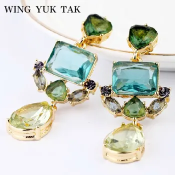 

wing yuk tak Classic Fashion Exquisite Water Drop Crystal Earrings For Women Wedding Jewelry Factory Wholesale Free Shipping