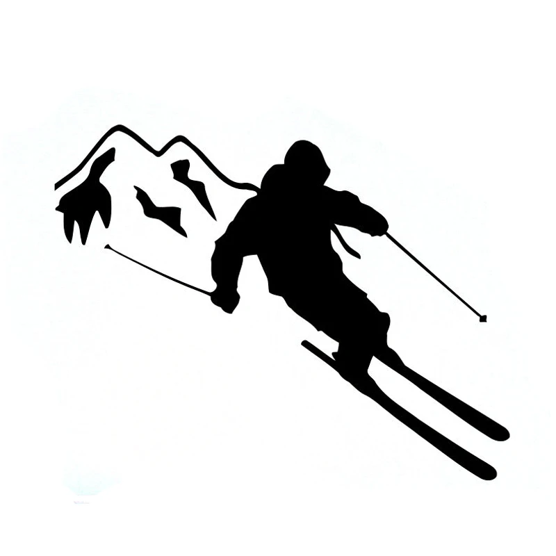 

13.1CM*10.2CM Interesting Skiing Sports Silhouette Car Sticker Vinyl S9-0459