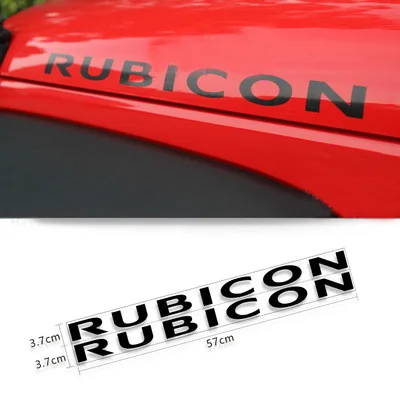 2 шт. спортивный капот двигателя крыло сторона "Rubicon" персонаж Наклейка виниловая для Jeep Wrangler Unlimited TJ JK - Название цвета: full black