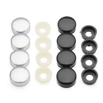 

4pcs ABS Chrome License Plate Frame Screw Nut Caps with Bolt Cover Set For Truck Car
