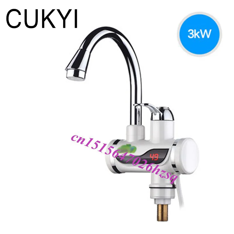 

CUKYI 220V 3000W 3sec Instant Hot Water Faucet Water Heater Tap Electric Hot Water Tap Digital Display Instant Electric Heating
