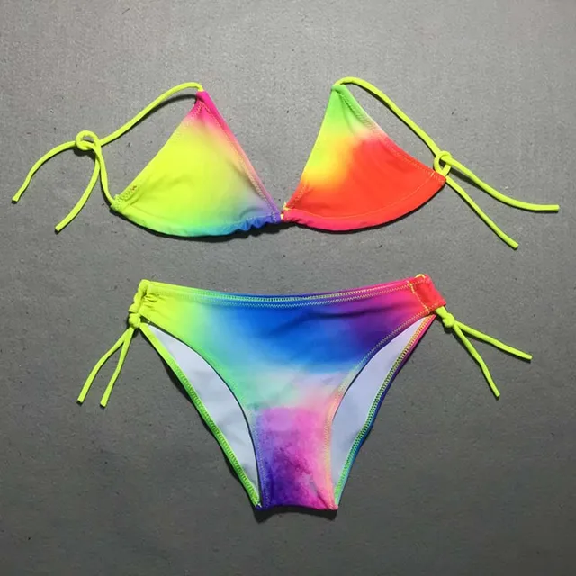 rainbow swimsuit two piece