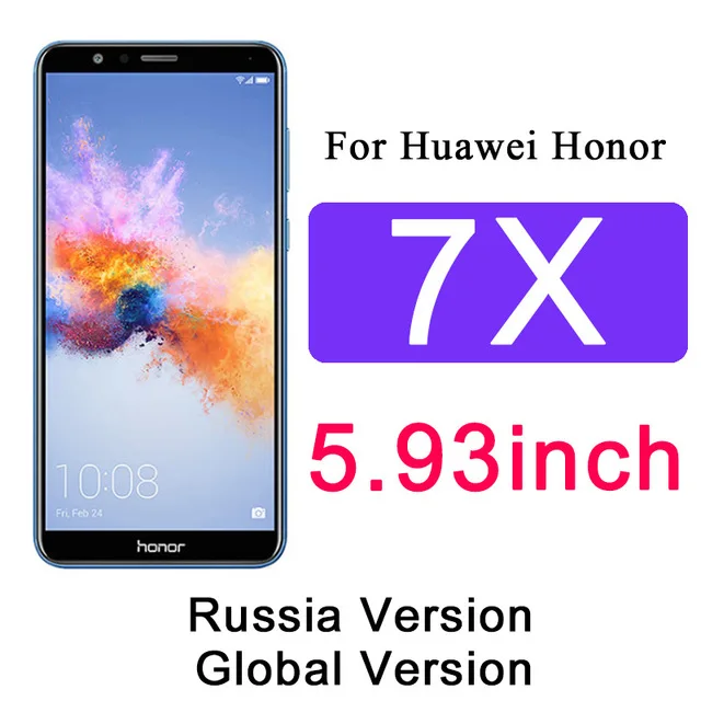Стекло на Honor 7c для Huawei Honor 7A Pro AUM-AL29 7 A 5,4" 7C AUM-L41 5,7" 7C Pro защита экрана полное покрытие - Цвет: Honor 7X 5.93in