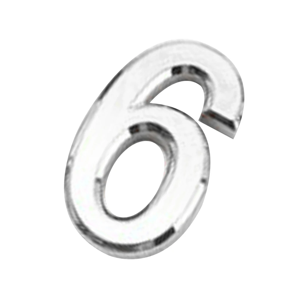 Silver Plastic House Front Door Hotel Room Number Self Adhesive Plaque Sign6