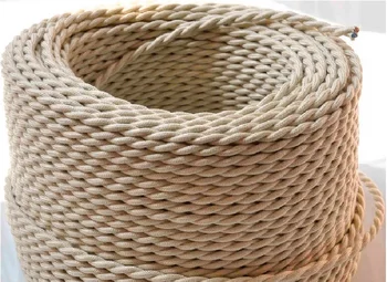 

25meters/roll fabric textile cable vintage edison DIY pendant electrical wire 2*0.75 braided textile fabric wire