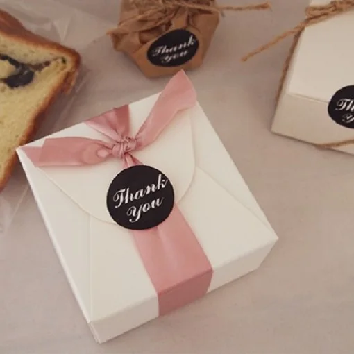 

New 90pcs thank you round blcak scrapbooking sticker Gift Tag Gifts Decoration DIY gift sealing sticker multi-use