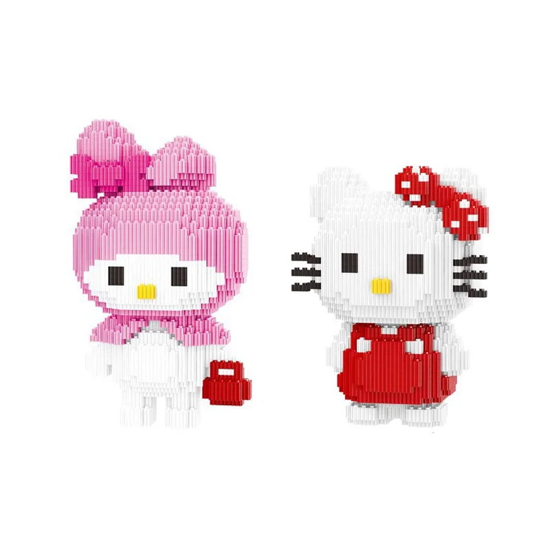 

Classic cartoon image Hello kt cat micro building brick kitty Melody rabbit Connecting Block assemable toys for girls gift